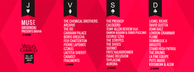 Vieilles Charrues 2015 - Programmation au 20 mars 2015